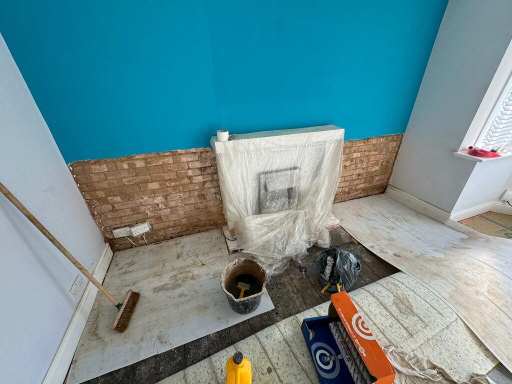 rising damp case study - old layer removed