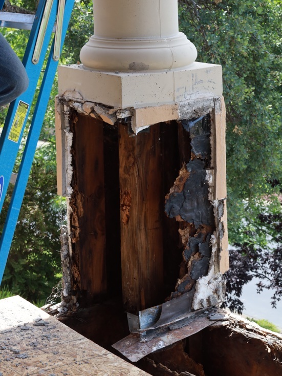 Structural timber failure due to dry rot